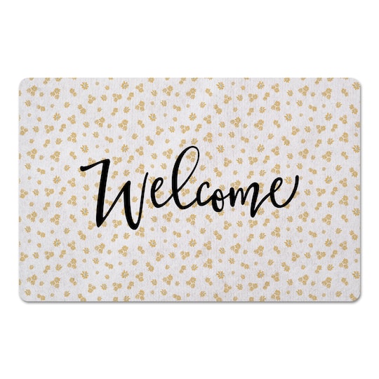 Daisy Print Welcome Floor Mat